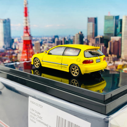 HOBBY JAPAN 1/64 Honda Civic EG6 Customized Version YELLOW HJ641017CY