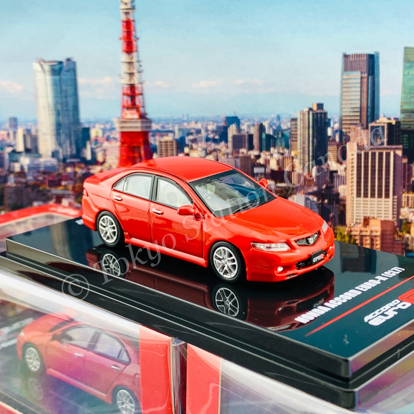 INNO64 1/64 HONDA ACCORD Euro-R CL7 Milano Red With extra wheels and Decals IN64-CL7-RED