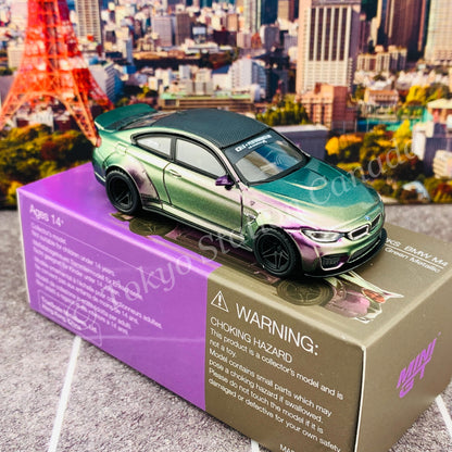 MINI GT 1/64 LB WORKS BMW M4  Purple Green Metallic LHD MGT00228-L