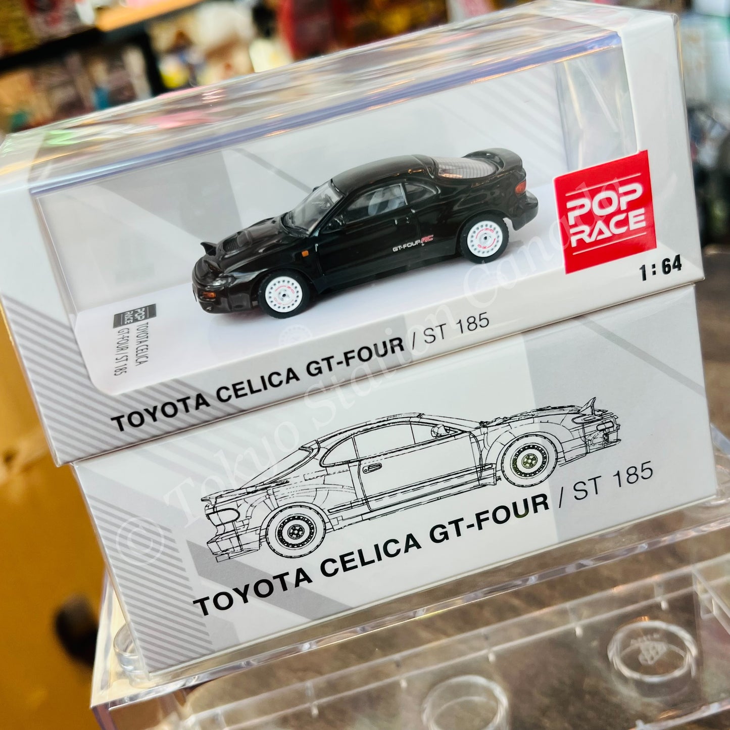 POP RACE 1/64 Toyota Celica GT-Four ST185 Black PR64-185-BLK