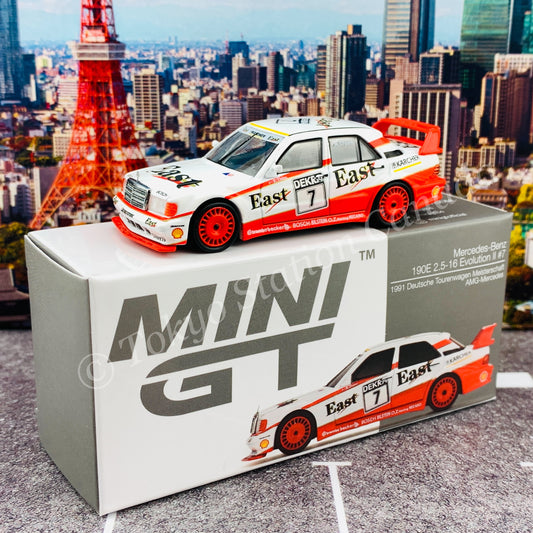 MINI GT 1/64 Mercedes-Benz 190E 2.5-16 Evolution II #7  "East" 1991 DTM LHD MGT00239-L
