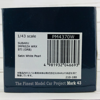 Mark43 1/43 SUBARU Impreza WRX STI (GRB) Satin White Pearl PM4370W