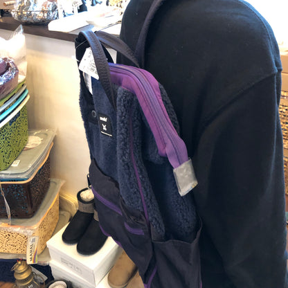 anello® Faux Fur Backpack Navy Blue