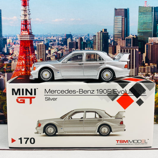MINI GT 1/64 Mercedes-Benz 190E 2.5-16 Evolution II DTM Silver LHD MGT00170-L