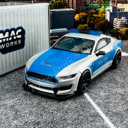 TARMAC WORKS GLOBAL64 1/64 Ford Mustang Shelby GT350R German Police T64G-011-GP