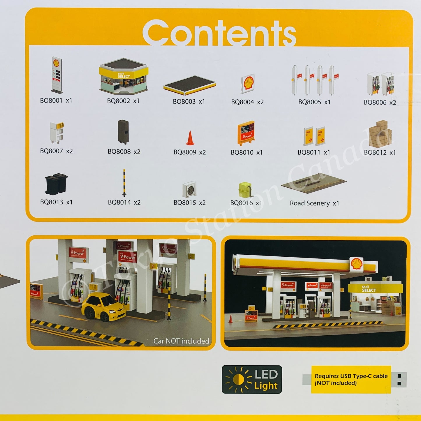 TinyQ Hong Kong Shell Petrol Station Diorama with LED Light BQ8
