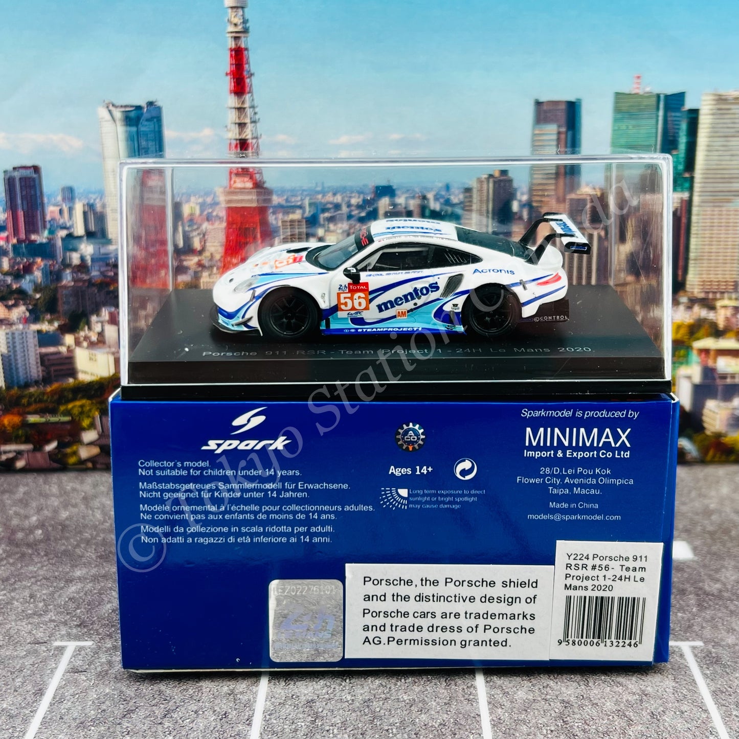 Sparky 1/64 PORSCHE 911 RSR NO.56 TEAM PROJECT 1 24H LE MANS 2020 M. CAIROLI - E. PERFETTI - L. TEN VOORDE Y224