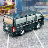 BM CREATIONS JUNIOR 1/64 Toyota 2016 Hiace BLACK RHD with Extra Wheels, Lowering Parts and Body Kit 64B0144