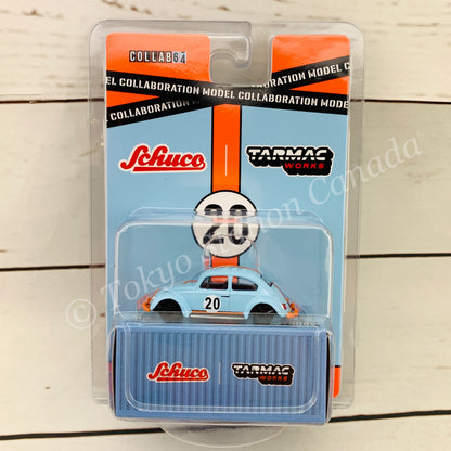 Tarmac Works x Schuco COLLAB64 1/64 Volkswagen Beetle  Blue/Orange Low Ride Height T64S-006-GF