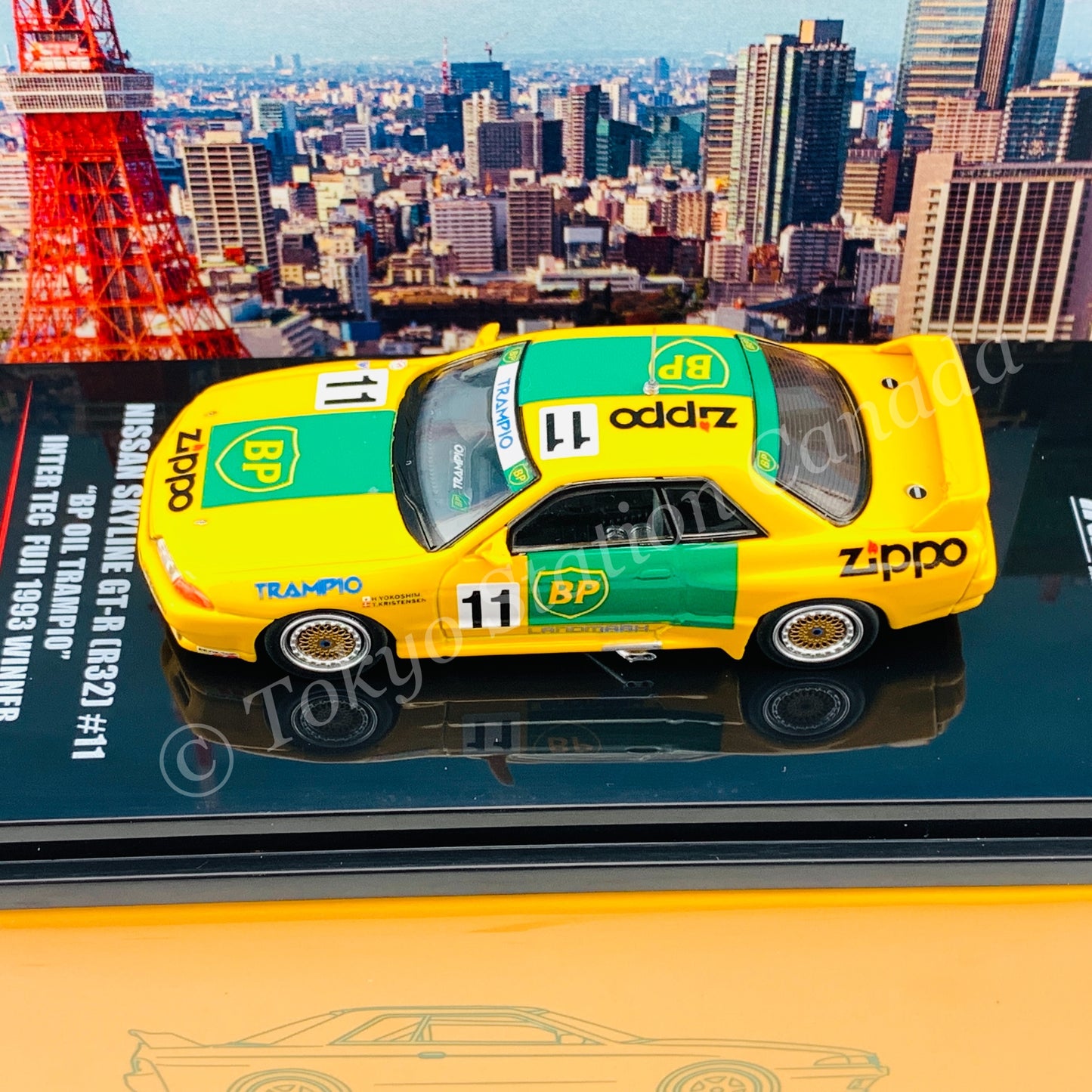 INNO64 1/64 NISSAN SKYLINE GT-R R32 #11 "BP OIL TRAMPIO"  Inter TEC Fuji 1993 Winner IN64-R32-BP