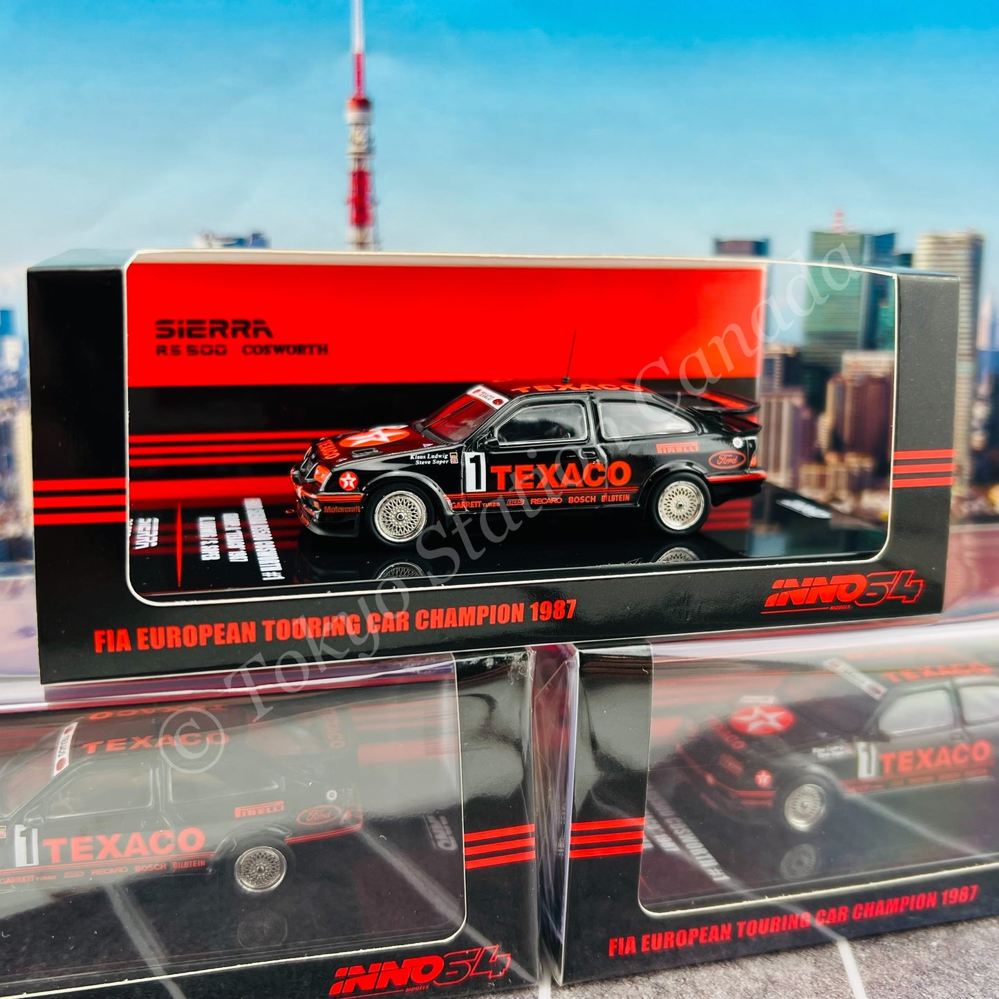 INNO64 1/64 FORD SIERRA RS500 COSWORTH #1 "TEXACO"  FIA European Touring Car Championship 1988  K. Ludwig / S. Soper IN64-RS500-TEX