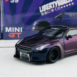 MINI GT 1/64 LIBERTYWALK LB★WORKS Nissan GTR (R35) Type 1, Rear Wing ver 2 Magic Purple Japan Exclusive MGT00039-R