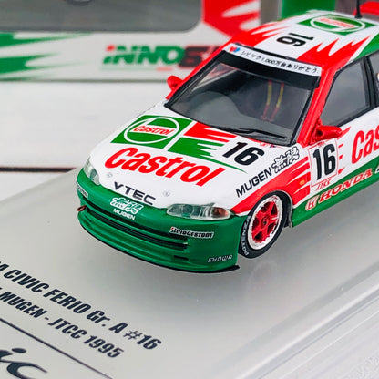 INNO64 HONDA CIVIC Ferio Gr.A #16 "CASTROL MUGEN" JTCC 1995 IN64-EG9-CA95
