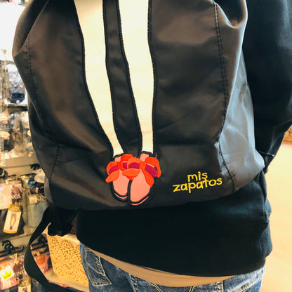 mis zapatos Floral Skirt Nylon Backpack - Black