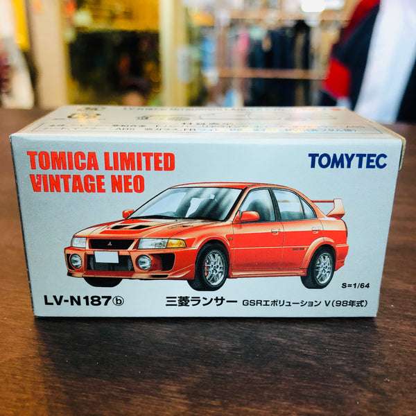 Tomica Limited Vintage Neo Mitsubishi Lancer Evolution V GSR Red (1998) LV-N187b