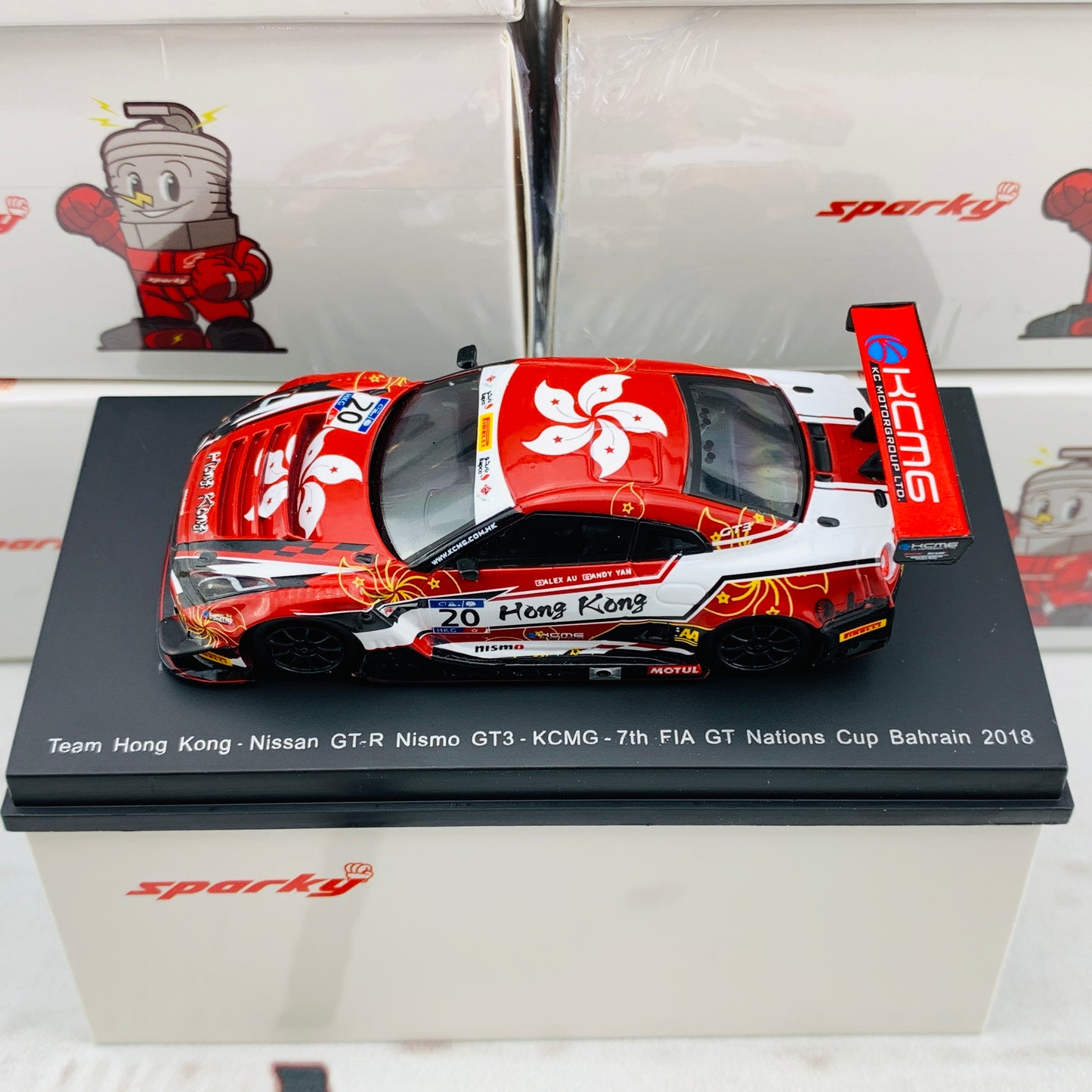 Sparky 1/64 NISSAN GTR NISMO GT3 Team Hong Kong - KCMG - 7th FIA GT Nations Cup Behrain 2018 Y132