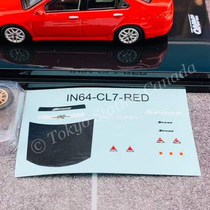 INNO64 1/64 HONDA ACCORD Euro-R CL7 Milano Red With extra wheels and Decals IN64-CL7-RED