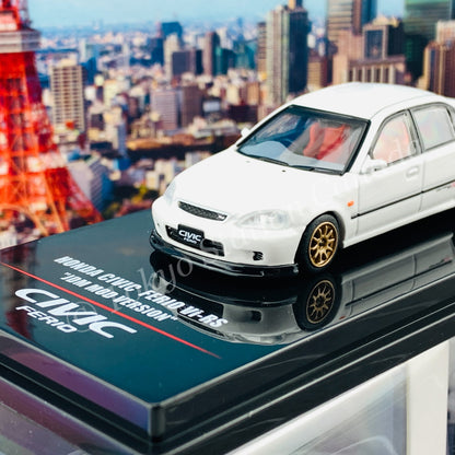 INNO64 1/64 HONDA CIVIC FERIO Vi-RS "JDM MOD VERSION" Championship White With extra wheels and extra decals IN64-EKS-WHI
