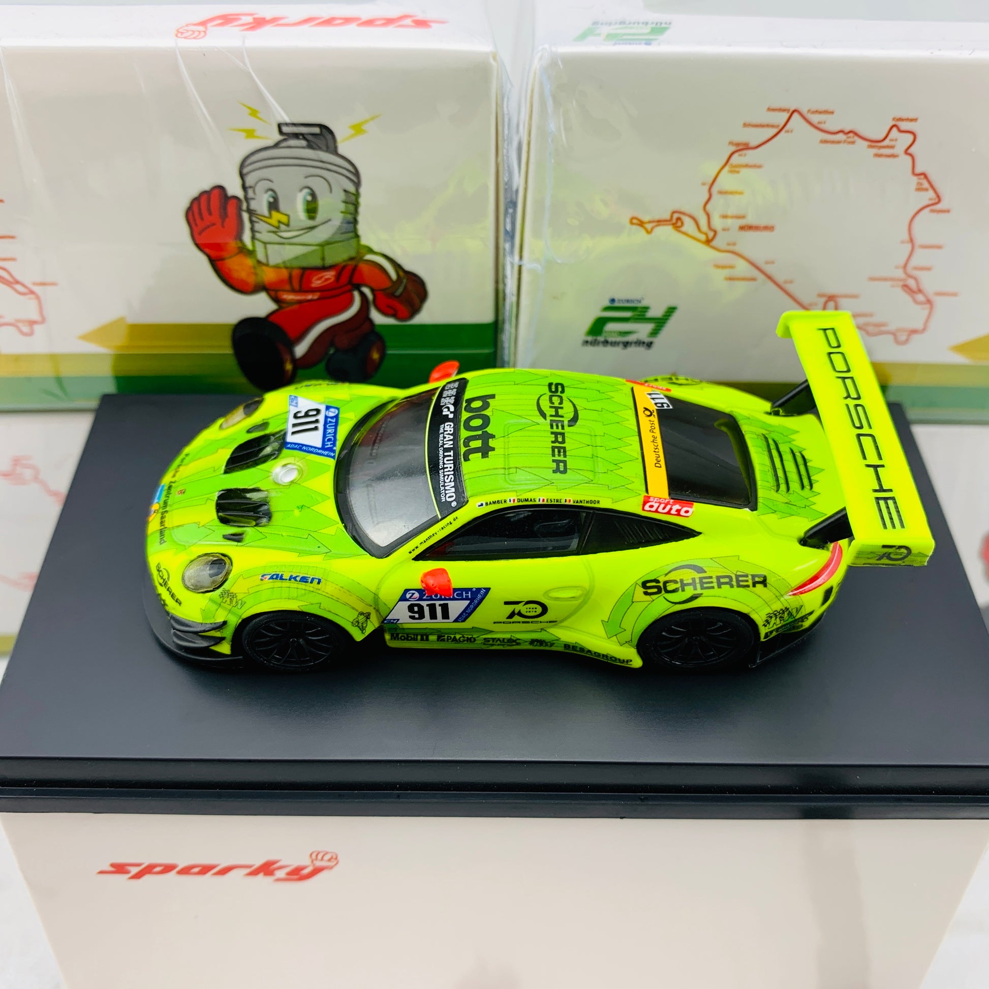 Sparky 1/64 PORSCHE 911 GT3 R NO.911 MANTHEY RACING POLE POSITION 24H NÜRBURGRING 2018 K. ESTRE - R. DUMAS - L. VANTHOOR - E. BAMBER Y118