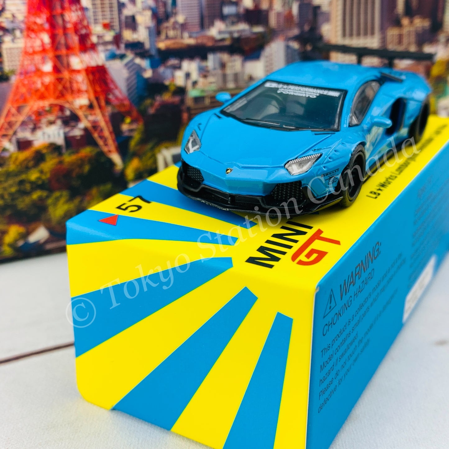 MINI GT 1/64 LB★WORKS Lamborghini Aventador Light Blue RHD MGT00057-R