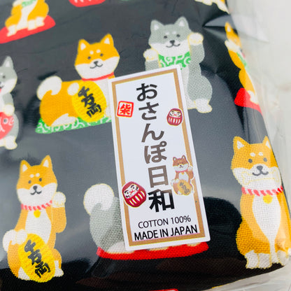 Shiba Inu おさんぽ日和 Zipper Pouch  303-703 Black (MADE IN JAPAN)