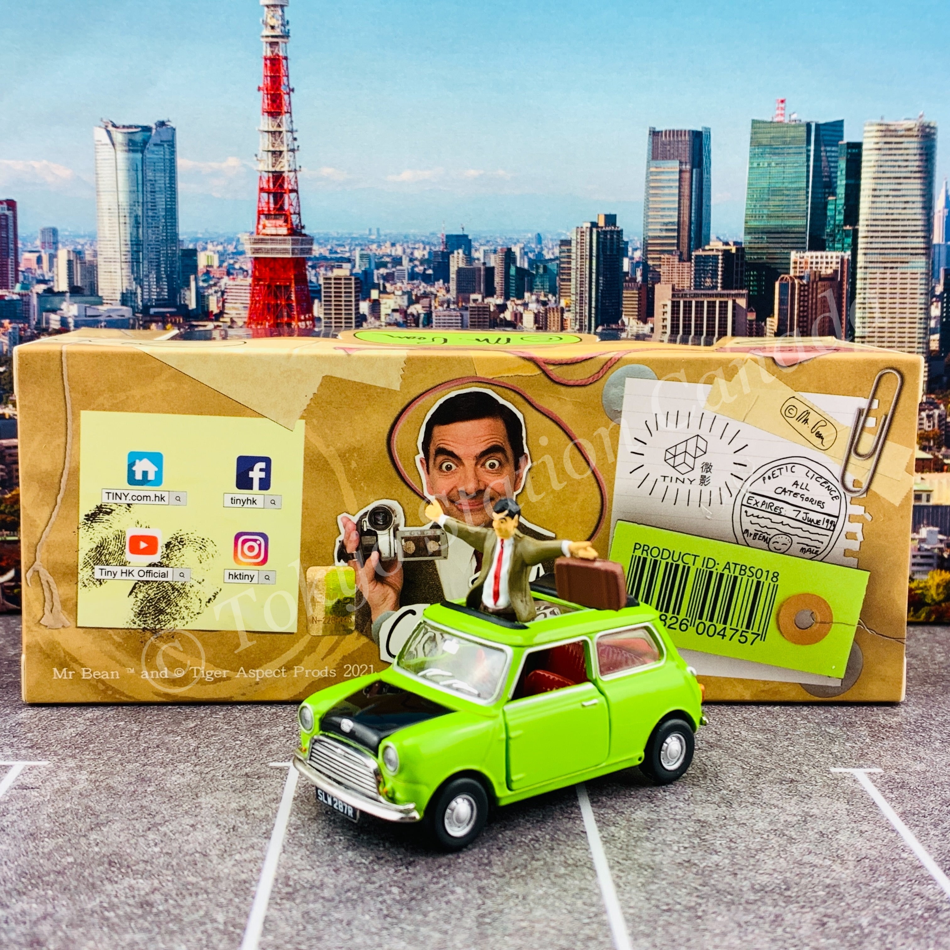 TINY 微影 Mr Bean's MINI Set ( Sunroof open Mini cooper + Mr
