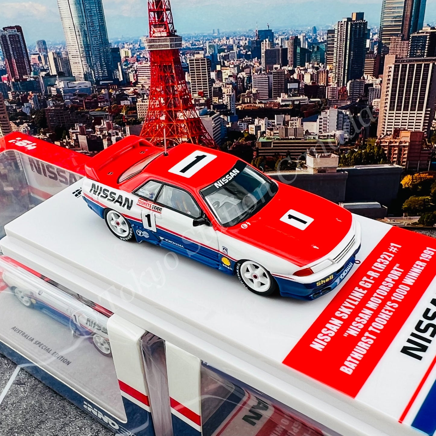 INNO64 1/64 NISSAN SKYLINE GT-R R32 #1 "NISSAN MOTORSPORT" Bathurst Tooheys 1000 Winner 1991 Jim Richards / Mark Skaife Australia Special Edition IN64-R32-1KT91