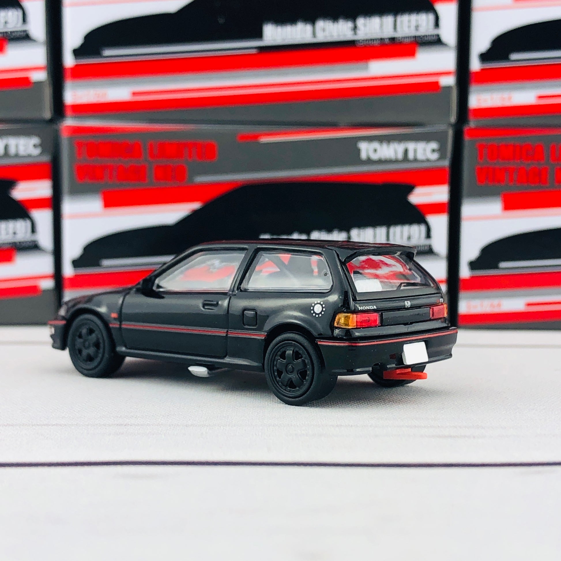 Tomytec Tomica Limited Vintage Neo 1/64 Honda Civic SiR II (EF9) Group A Plain Color Hong Kong Exclusive Black