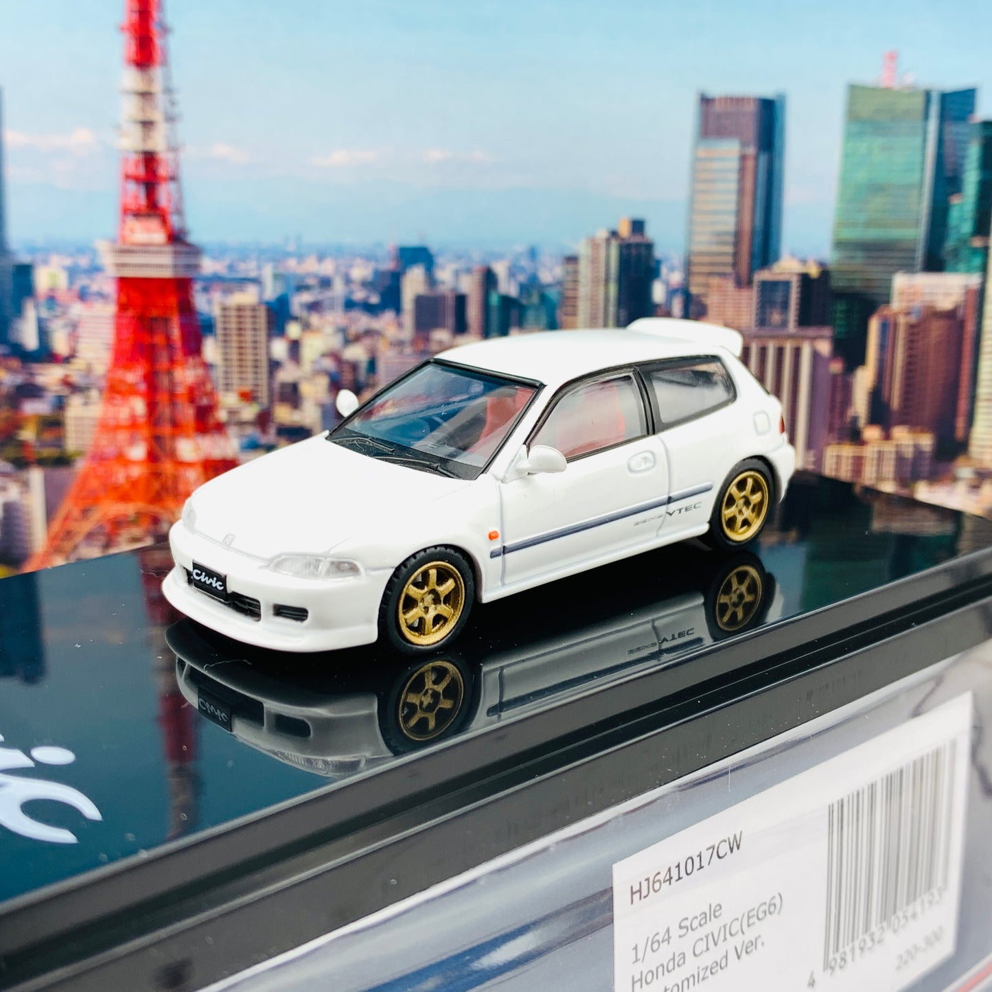 HOBBY JAPAN 1/64 Honda Civic EG6 Customized Version WHITE HJ641017CW