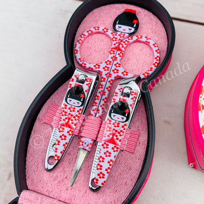 Japanese Kokeshi Nail Clipper Set of 6 with Case 4534253335146