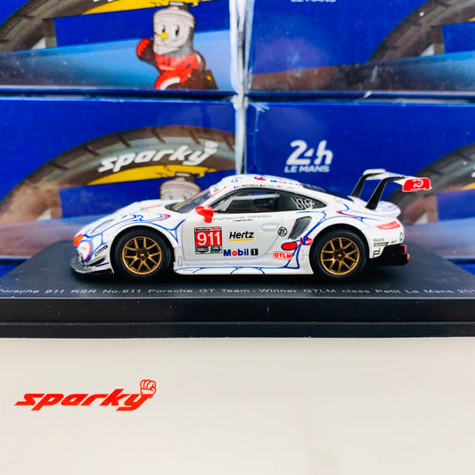Sparky 1/64 PORSCHE 911 RSR NO.911 PORSCHE GT TEAM WINNER GTLM CLASS PETIT LE MANS 2018 P. PILET - N. TANDY - F. MAKOWIECKI Y135