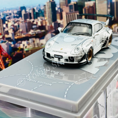 TARMAC WORKS HOBBY64 1/64 RWB 993 Silver Phantom Special Edition T64-017-JC