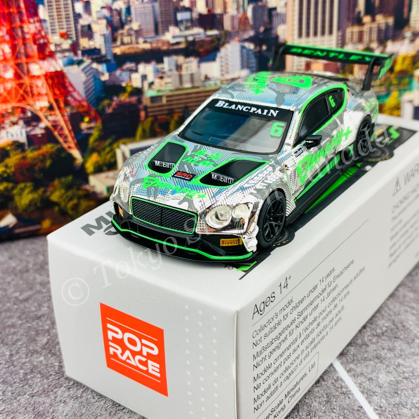 MINI GT x Pop Race 1/64 Bentley Continental GT3 #6 Phoenix Racing Asia 2018 Blancpain GT Series Asia MGT00222