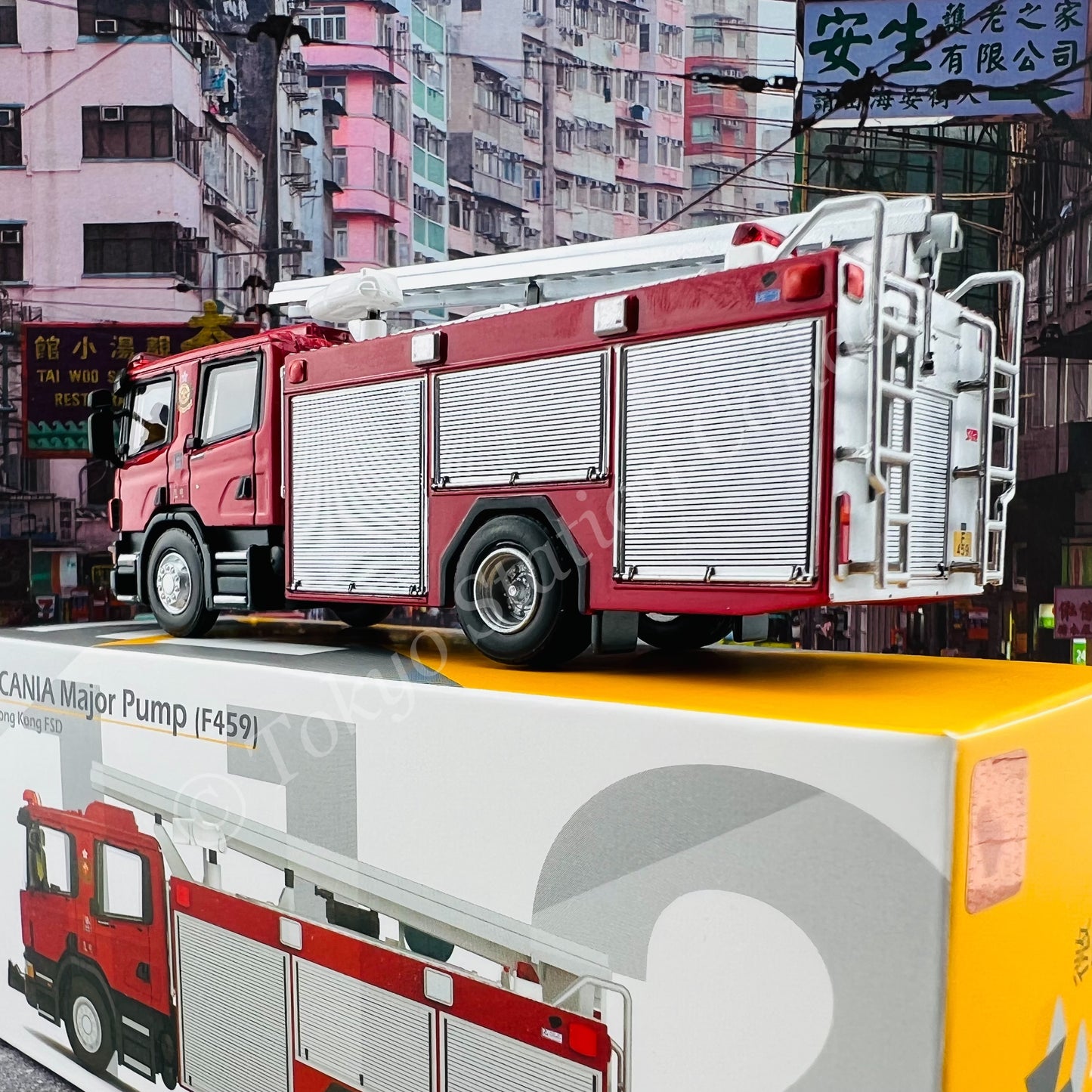 TINY 微影 112 1/76 SCANIA Major Pump 消防處泵車 (F459) TSING YI 青衣 Hong Kong FSD ATC65420