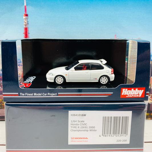 HOBBY JAPAN 1/64 Honda Civic TYPE R EK9 2000 CHAMPIONSHIP WHITE HJ641016W