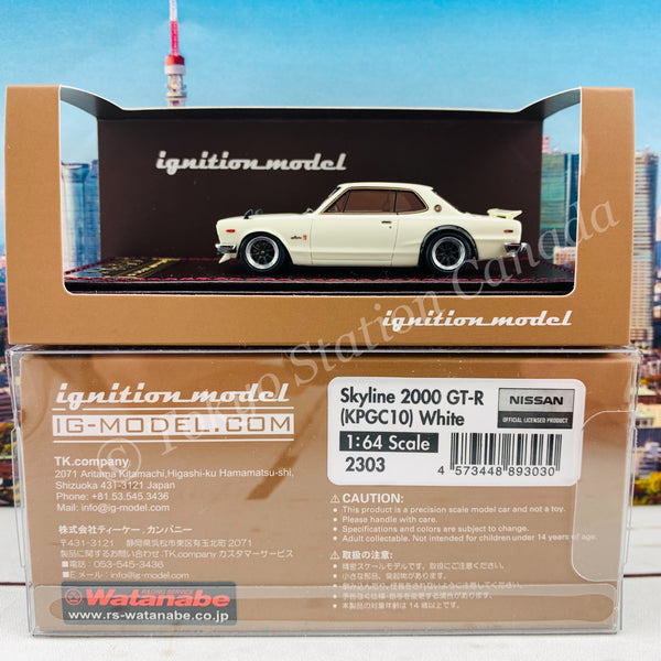 Ignition Model 1/64 HIGH-END RESIN MODEL Nissan Skyline 2000 GT-R (KPGC10) White IG2303