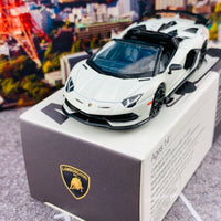 MINI GT 1/64 Lamborghini Aventador SVJ Roadster  Bianco Canopus LHD MGT00224-L