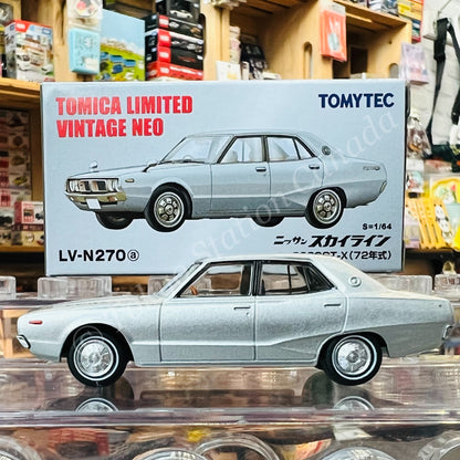 TOMYTEC Tomica Limited Vintage Neo 1/64 Nissan Skyline 2000GT-X Silver 1972 LV-N270a