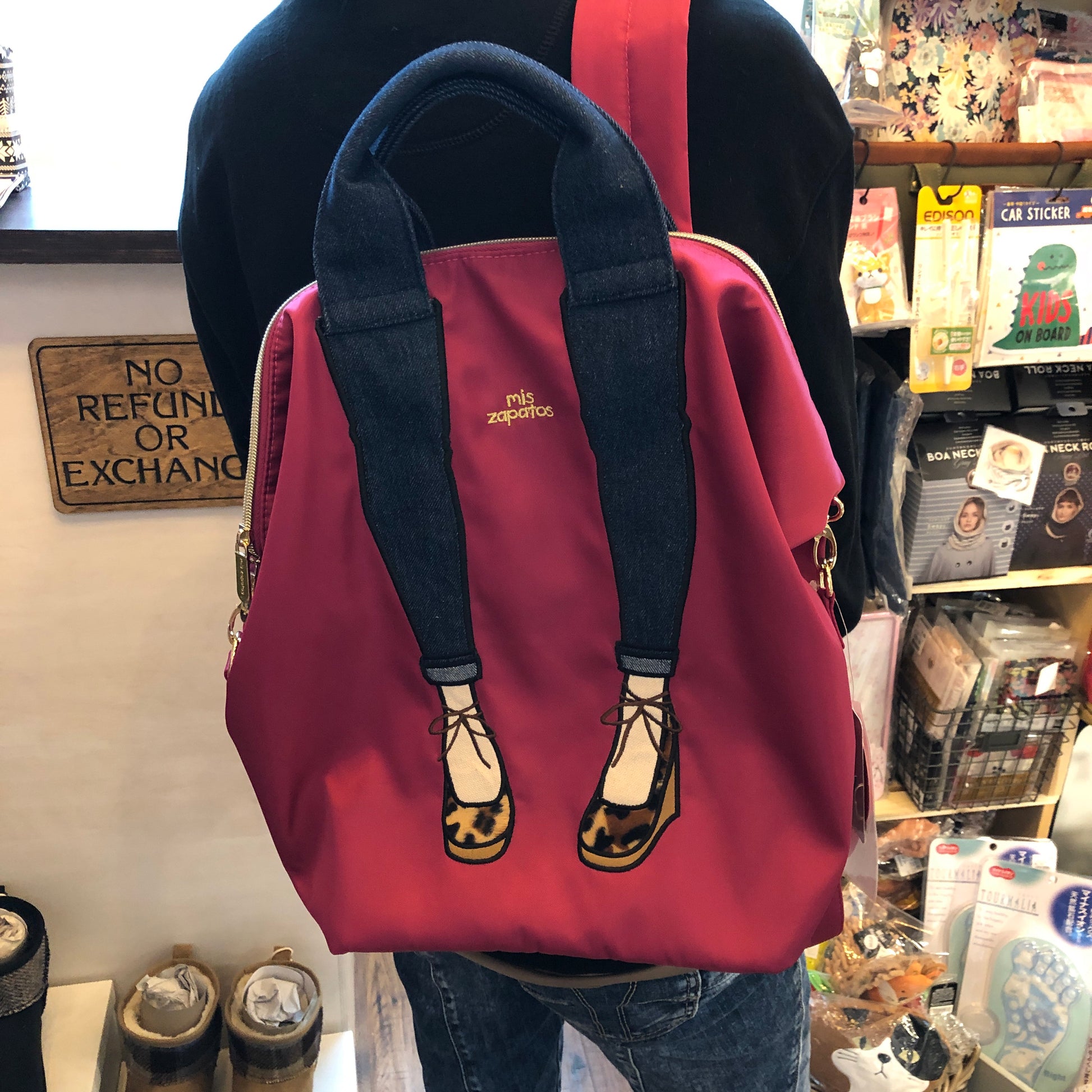 mis zapatos Nylon Skinny 3 Way Backpack - Pink