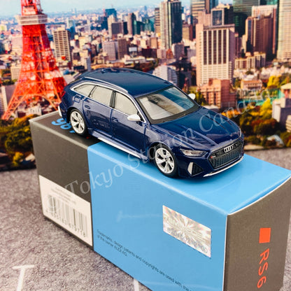 MINI GT 1/64 Audi RS6 Avant Navarra Blue Metallic LHD MGT00186-L