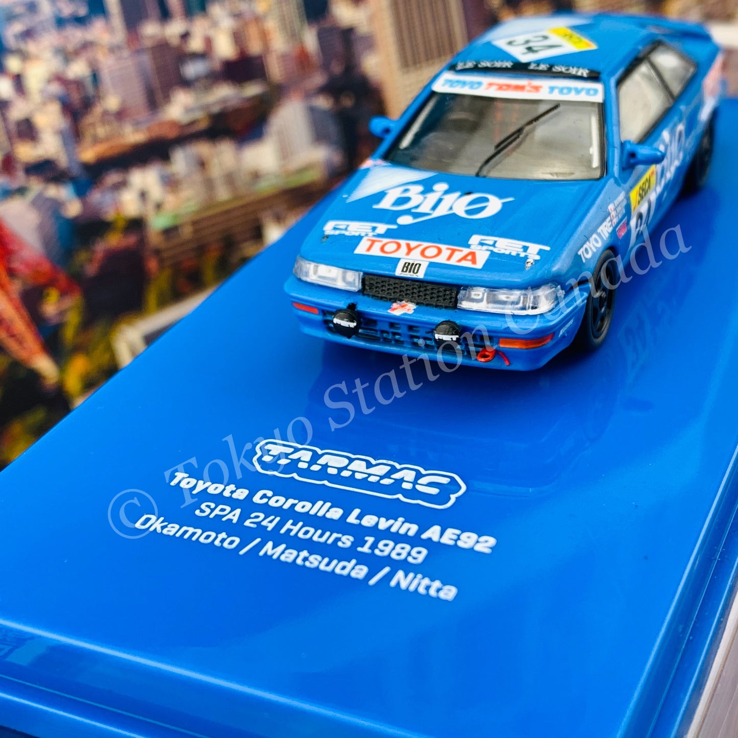Tarmac Works 1/64 Hobby Collection Toyota Corolla Levin AE92 SPA 24 Hours 1989 *** NEW variation with large front lights *** T64-036-89SPA34