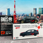 MINI GT 1/64 Honda Civic Type R (FK8) Customer Racing Study LHD with BNDS BC26406-RB wheels