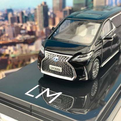 HOBBY JAPAN 1/64  LEXUS LM 300h HYBRID 4 SEATER BLACK with WHITE INTERIOR (LHD) HJ641022CAWB