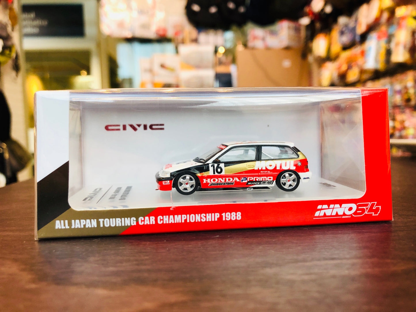 INNO64 Honda Civic EF3 Gr.A #16 Mugen Motul - JTC 1988 IN64-EF3-MOT88