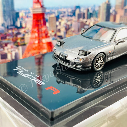 HOBBY JAPAN 1/64 Mazda RX-7 (FD3S) SPIRIT R TYPE A With Engine Display Model Gray Metallic HJ642007DGM