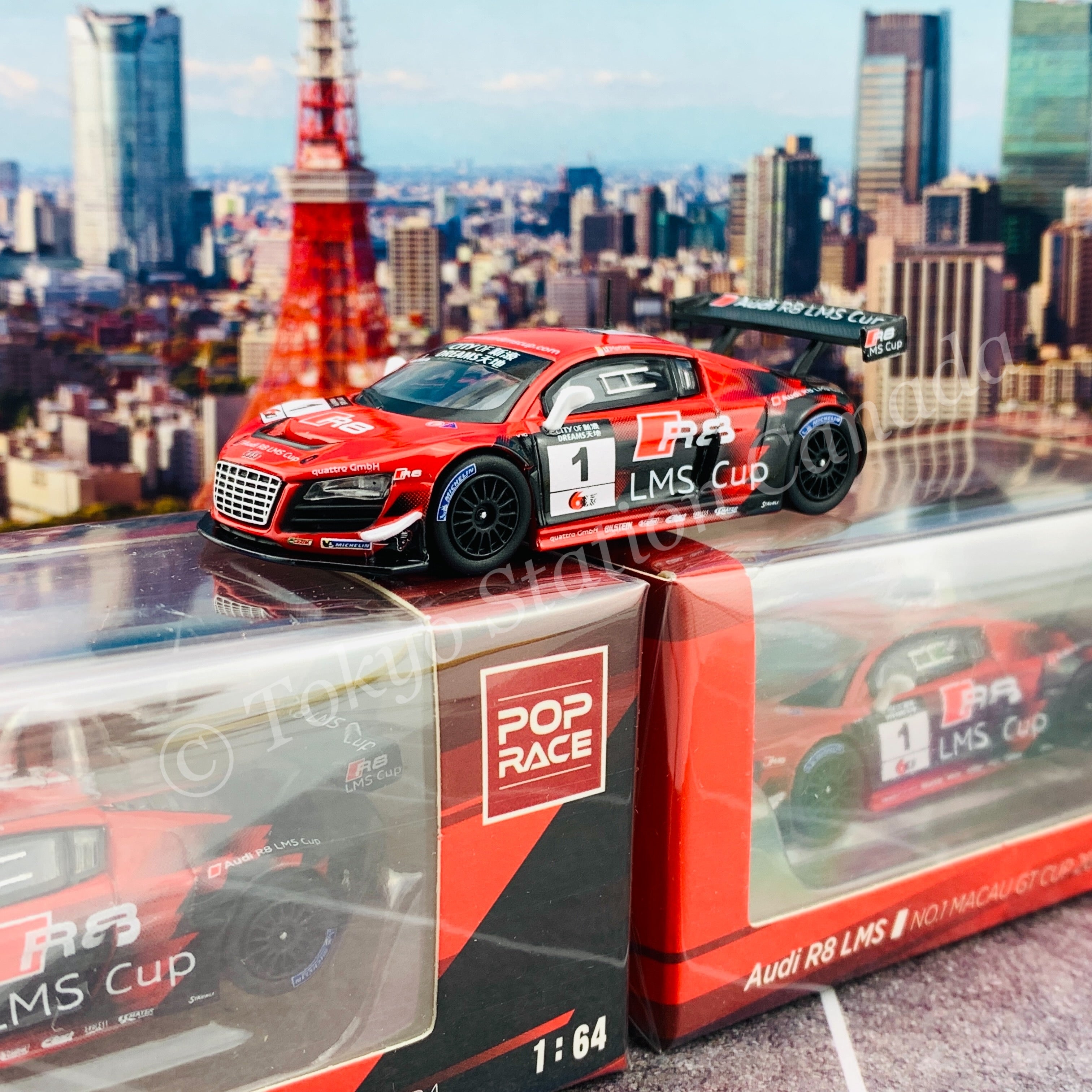 POPRACE 1/64 Audi R8 LMS No.1 Macau GT Cup 2013 E. Mortara PR64-R8UL-1 ...