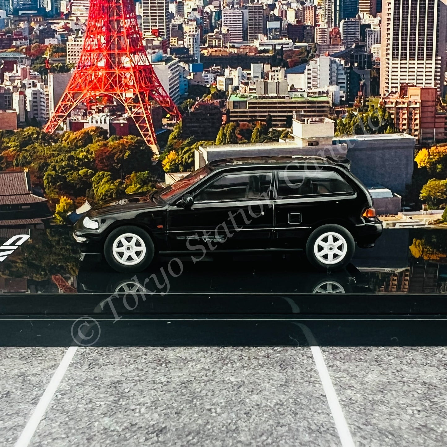 HOBBY JAPAN 1/64 Honda CIVIC (EF9) SiR Ⅱ Customized Version Black HJ641031CBK