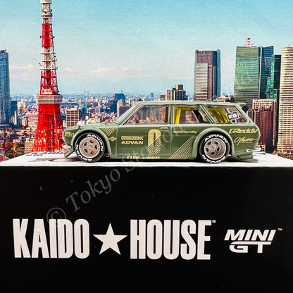MINI GT x Kaido House 1/64 Datsun KAIDO 510 Wagon Green LHD KHMG010
