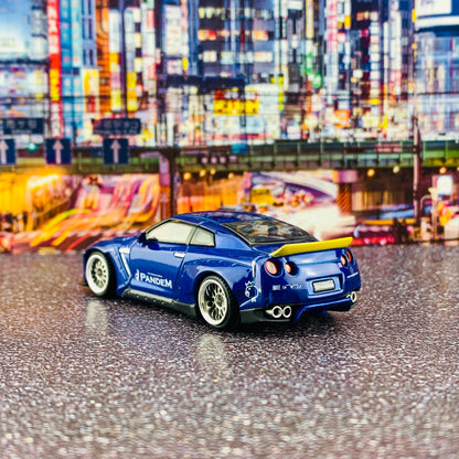 MINI GT 1/64 Pandem Nissan GTR R35 Duck Tail Velocity Blue RHD MGT00093-R