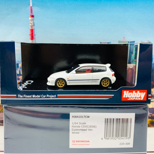 HOBBY JAPAN 1/64 Honda Civic EG6 Customized Version WHITE HJ641017CW